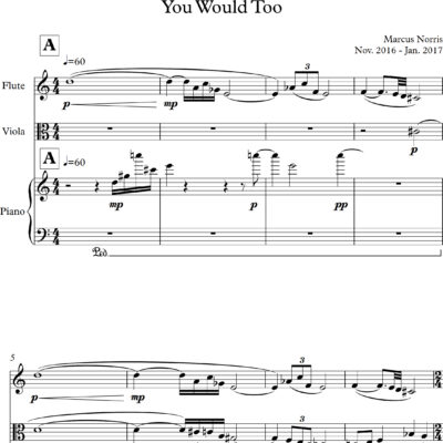 Marcus Norris - YOU WOULD TOO - Sheet Music